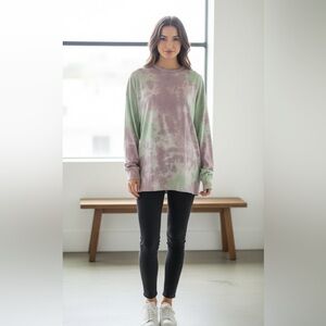 We the free free people tie dye long sleeve shirt oversized